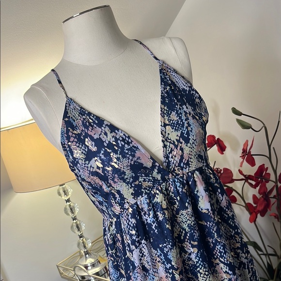 America & Beyond Shimmering Snakeskin Print Spaghetti Strap Maxi Dress - Picture 3 of 8